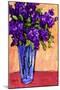 Lilacs In A Blue Glass-Patty Baker-Mounted Art Print