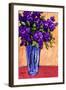 Lilacs In A Blue Glass-Patty Baker-Framed Art Print