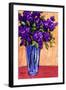 Lilacs In A Blue Glass-Patty Baker-Framed Art Print