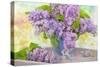 Lilacs in a Vase-Cora Niele-Stretched Canvas