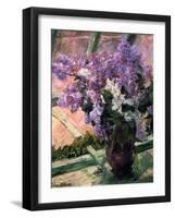 Lilacs in a Window, C1880-Mary Cassatt-Framed Premium Giclee Print