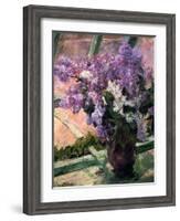 Lilacs in a Window, C1880-Mary Cassatt-Framed Giclee Print