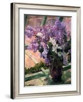 Lilacs in a Window, C1880-Mary Cassatt-Framed Giclee Print