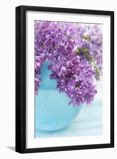 Lilacs in Blue Vase IV-Cora Niele-Framed Giclee Print