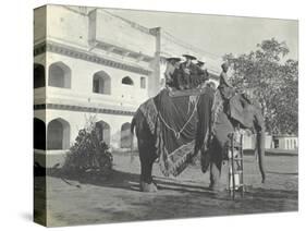 Lilah Wingfield, Arthur Brodrick, Judy Smith and Sylvia Brooke on the Maharaja of Jaipur's State…-English Photographer-Stretched Canvas