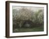 Lilas, temps gris, ou Le repos sous les lilas, jardin de Monet à Argenteuil-Claude Monet-Framed Giclee Print