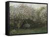 Lilas, temps gris, ou Le repos sous les lilas, jardin de Monet à Argenteuil-Claude Monet-Framed Stretched Canvas