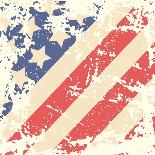 Retro Background With American Flag-Lilia-Mounted Art Print