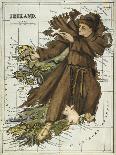 Cartoon Map Of Ireland As a Man With a Child-Lilian Lancaster-Giclee Print