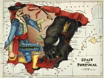 Spain & Portugal, Geographical Fun: Being Humourous Outlines of Various Countries, 1869-Lilian Lancaster-Giclee Print