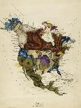 Map Of Spain and Portugal Represented As a Matador and Bull-Lilian Lancaster-Giclee Print