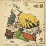 Spain & Portugal, Geographical Fun: Being Humourous Outlines of Various Countries, 1869-Lilian Lancaster-Giclee Print