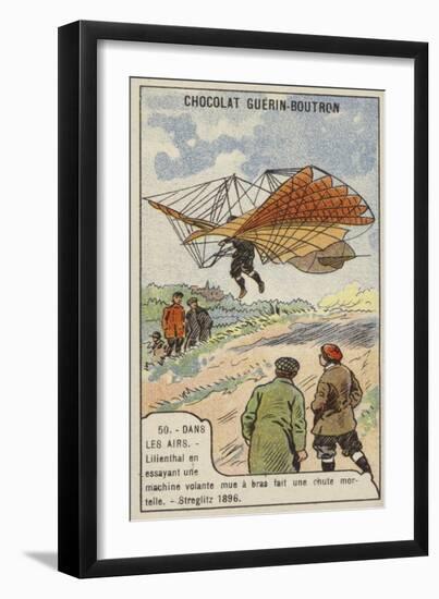 Lilienthal's Fatal Crash While Testing a Man-Powered Glider, Germany, 1896-null-Framed Giclee Print