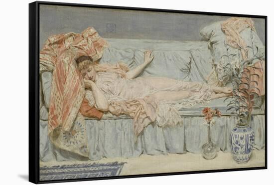 Lilies, 1866 (Oil on Canvas)-Albert Joseph Moore-Framed Stretched Canvas