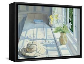 Lilies and a Straw Hat-Timothy Easton-Framed Stretched Canvas