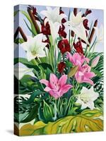 Lilies and Bullrushes-Christopher Ryland-Stretched Canvas