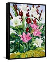 Lilies and Bullrushes-Christopher Ryland-Framed Stretched Canvas