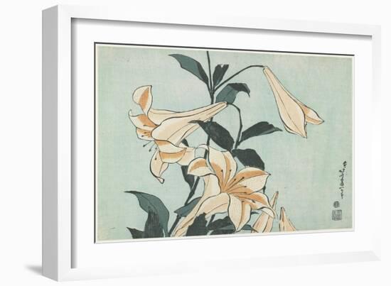 Lilies, C. 1832-Katsushika Hokusai-Framed Giclee Print