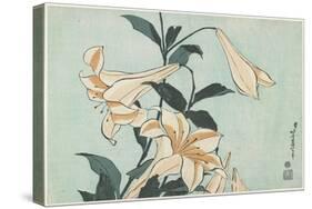 Lilies, C. 1832-Katsushika Hokusai-Stretched Canvas