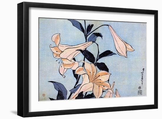 Lilies, C1830-Katsushika Hokusai-Framed Giclee Print