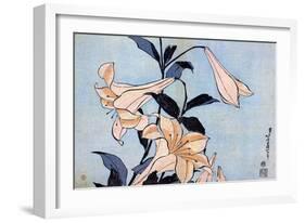 Lilies, C1830-Katsushika Hokusai-Framed Giclee Print