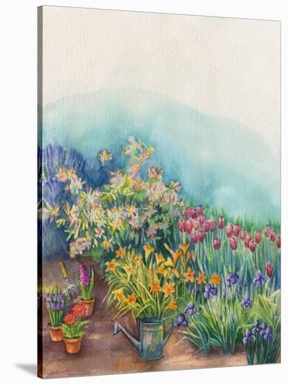 Lilies, Flowers in the Gardenspring Watering Can-ZPR Int’L-Stretched Canvas