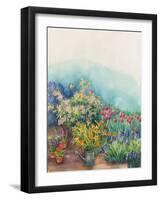 Lilies, Flowers in the Gardenspring Watering Can-ZPR Int’L-Framed Giclee Print