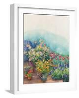 Lilies, Flowers in the Gardenspring Watering Can-ZPR Int’L-Framed Giclee Print