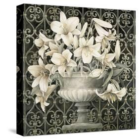 Lilies in Urn-Linda Thompson-Stretched Canvas