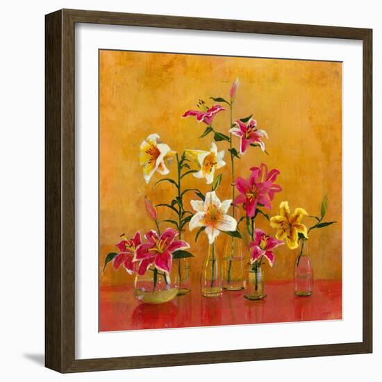 Lilies In Vases II-Danson-Framed Giclee Print