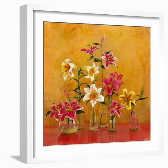 Lilies In Vases II-Danson-Framed Giclee Print