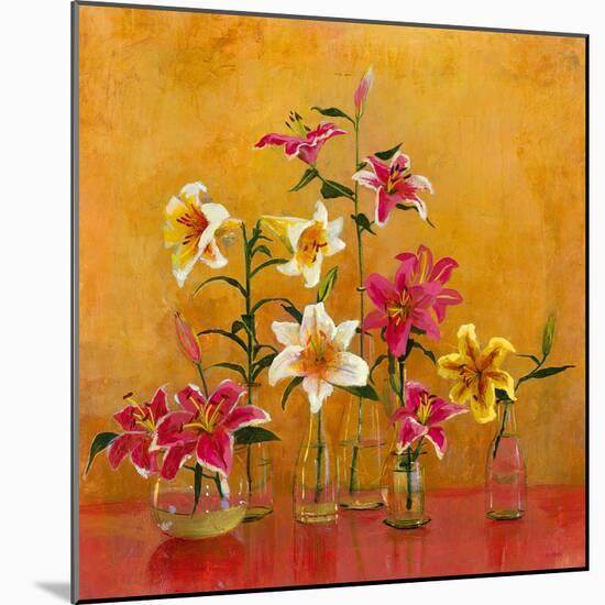 Lilies In Vases II-Danson-Mounted Giclee Print