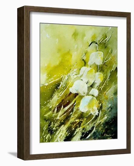 Lilies of the Valley Watercolor-Pol Ledent-Framed Art Print