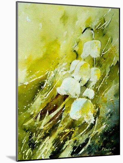 Lilies of the Valley Watercolor-Pol Ledent-Mounted Art Print