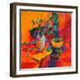 Lilies on a Red Ground, 2012-Peter Graham-Framed Premium Giclee Print