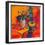 Lilies on a Red Ground, 2012-Peter Graham-Framed Premium Giclee Print