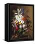 Lilies, Pelargonium and Roses in a Greek Vase-Johan Laurentz Jensen-Framed Stretched Canvas