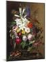 Lilies, Pelargonium and Roses in a Greek Vase-Johan Laurentz Jensen-Mounted Giclee Print