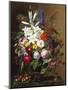 Lilies, Pelargonium and Roses in a Greek Vase-Johan Laurentz Jensen-Mounted Giclee Print