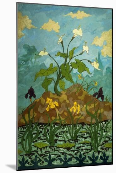 Lilies, Purple and Yellow Irises; Aromes, Iris Violets Et Jaunes, 1899-Paul Ranson-Mounted Giclee Print