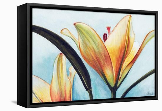 Lilies-Jennifer Redstreake Geary-Framed Stretched Canvas