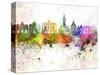 Lille Skyline in Watercolor Background-paulrommer-Stretched Canvas