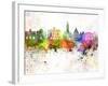 Lille Skyline in Watercolor Background-paulrommer-Framed Art Print