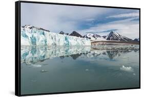 Lilliehook Glacier in Lilliehook Fjord, a Branch of Cross Fjord, Spitsbergen Island-G&M Therin-Weise-Framed Stretched Canvas