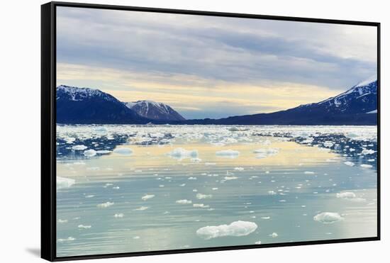 Lilliehook Glacier in Lilliehook Fjord, a Branch of Cross Fjord, Spitsbergen Island-G&M Therin-Weise-Framed Stretched Canvas