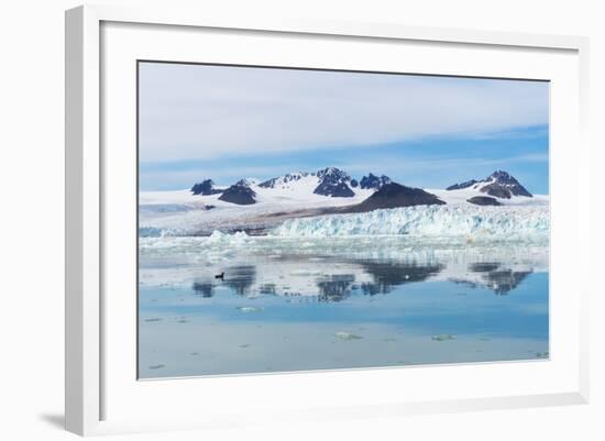 Lilliehook Glacier in Lilliehook Fjord, a Branch of Cross Fjord, Spitsbergen Island-G&M Therin-Weise-Framed Photographic Print