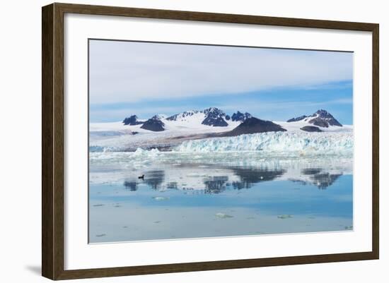 Lilliehook Glacier in Lilliehook Fjord, a Branch of Cross Fjord, Spitsbergen Island-G&M Therin-Weise-Framed Photographic Print