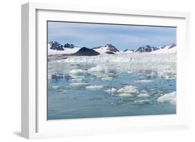 Lilliehook Glacier in Lilliehook Fjord, a Branch of Cross Fjord, Spitsbergen Island-G&M Therin-Weise-Framed Photographic Print