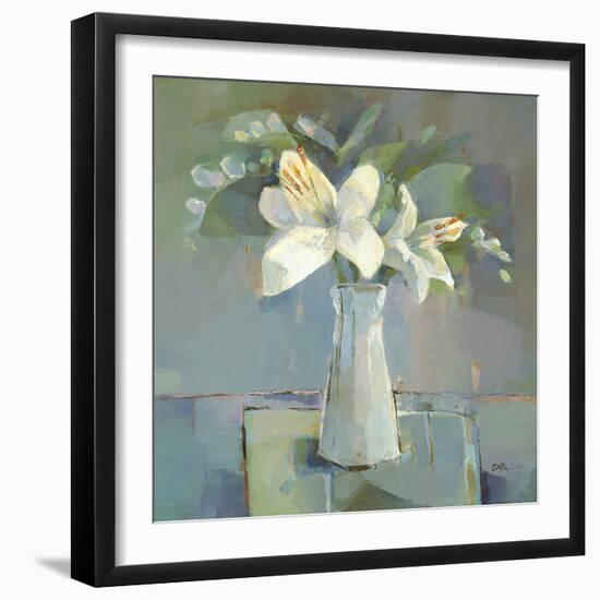 Lillies and Freesias-Sarah Simpson-Framed Giclee Print