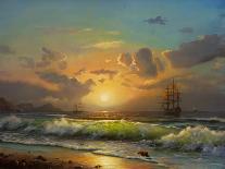 Oil Painting On Canvas , Background Of Sea Sunset-Lilun-Art Print